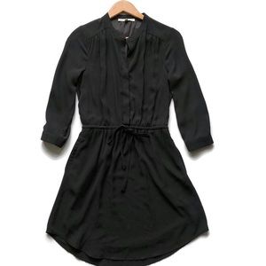 Daniel Rainn Size XS Black Lined Waist-Tie Dress